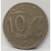 AUSTRALIA 1976 . TEN 10 CENTS COIN . ERROR . OIL FILLED DIE